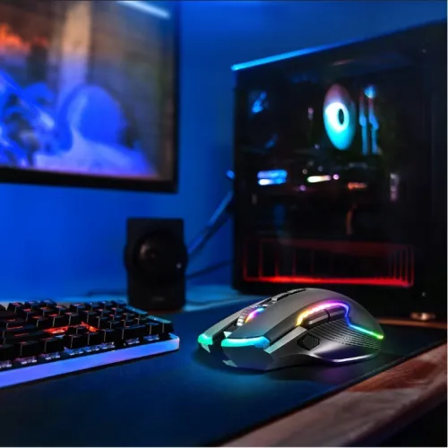 Souris Gamer sans Fil Rechargeable Programmables Capteur 4800 DPI RGB S-EM70RF Spirit Of Gamer