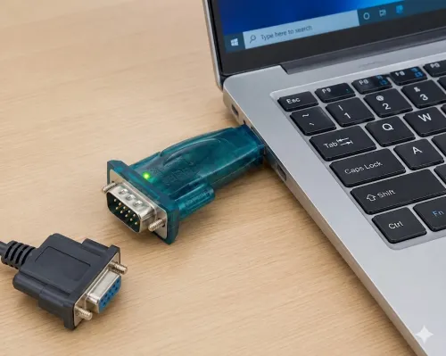 Adaptateur Convertisseur USB 2.0 vers Port Série RS232, Connecteur DB9 Mâle, avec Câble de Rallonge USB