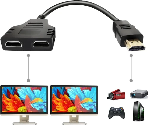 Splitter HDMI 4K UHD 1 Entrée vers 2 Sorties 30 cm