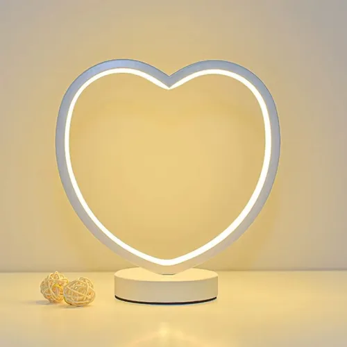 Lampe Veilleuse Pour Chevet & Bureau Décorative Avec Télécommande Forme Cœur ,2 mode de Lumières