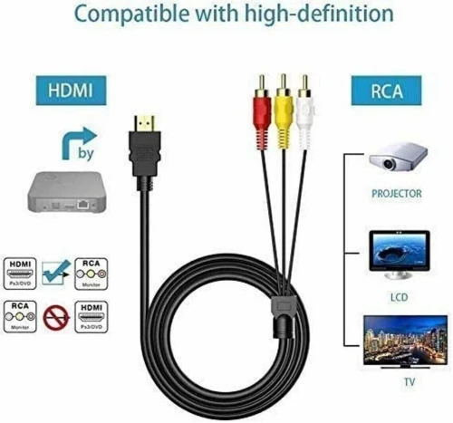 Câble Adaptateur Audio/Vidéo Composante HDMI Mâle vers 3 RCA 1080p pour HDTV - 1,5 m