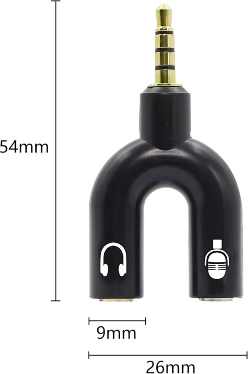 Adaptateur Splitter Jack 3.5mm (M) vers 2 Jack 3.5 (F) Audio + Microphone