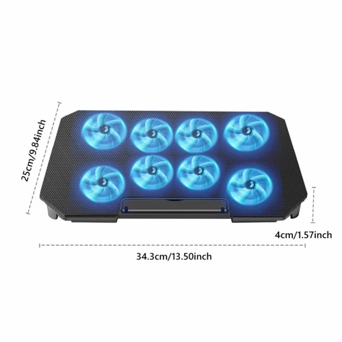 Refroidisseur Laptop avec 8 Ventilateurs Réglables Compatibles jusqu'à 17" NCP-213 MIKUSO