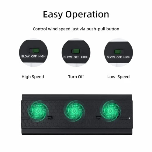 Support & Refroidisseur avec 3 ventilateurs & 3 Ports USB 2.0 pour Xbox One X TYX-1768 DOBE