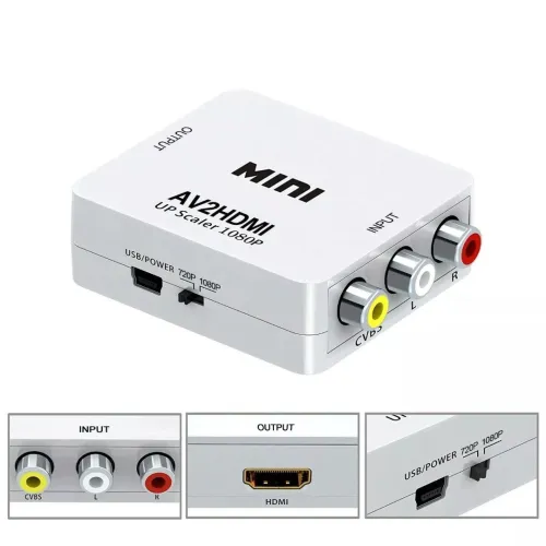 Convertisseur AV to HDMI 1080P Mini CVBS to HDMI Composite Vidéo Audio 