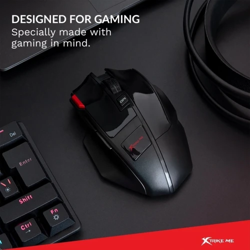 Souris Gaming Sans Fil 2.4GHz Capteur Optique 800-1200-1600 Dpi - 7 Boutons RGB GW-600 Xtrike-Me