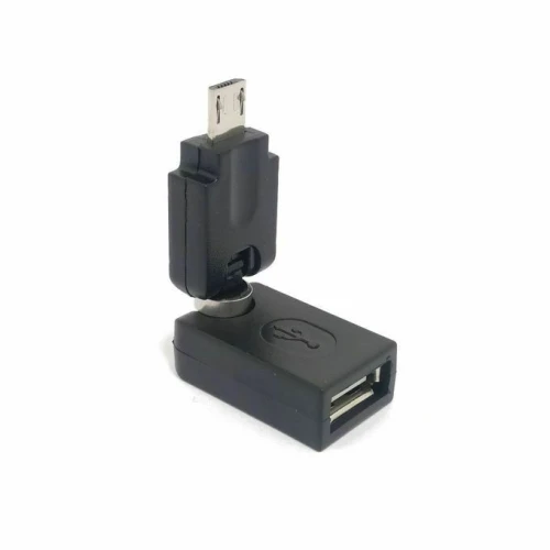 Adaptateur USB 2.0 F vers Micro USB M, Articulaire à Angle de Rotation de 360