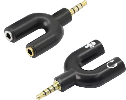 Adaptateur Splitter Jack 3.5mm (M) vers 2 Jack 3.5 (F) Audio + Microphone