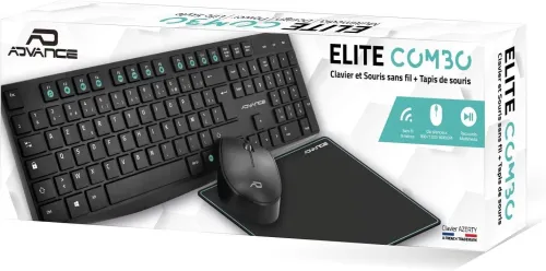 Pack 3 en 1: Clavier Sans fil + Souris Sans fil + Tapis Anti-Dérapant Wireless 2.4Ghz CLS-7100RF ADVANCE
