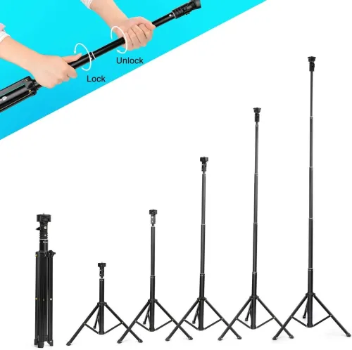 Trépied Perche pour Mobile, Go Pro & Caméra avec Support de Clip de Téléphone Z02