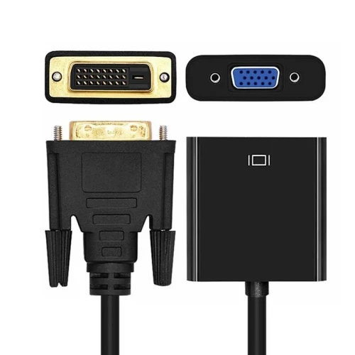 Adaptateur Convertisseur D V I-D vers VGA (D V I-D mâle 24 + 1 broches vers VGA femelle 15 broches) 