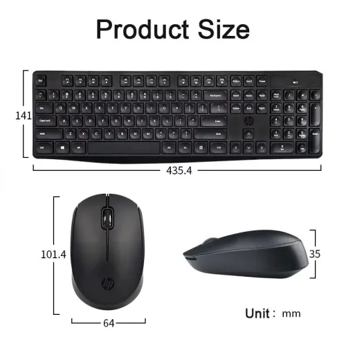 Clavier et souris sans fil HP CS10 Ergonomie optique 