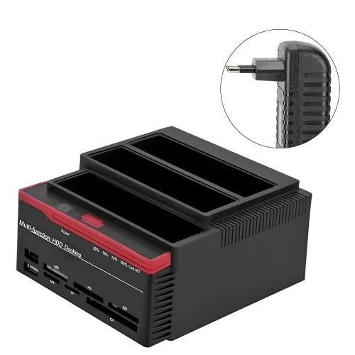 Station d'Accueil Triple HDD SATA & IDE 2,5" et 3,5" et Lecteur Carte Mémoire sur Port USB 3.0 893U3