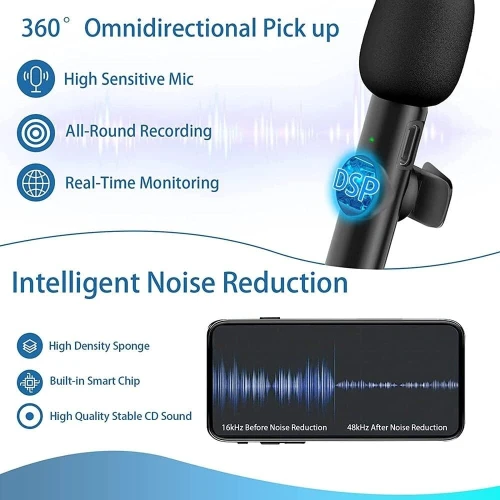 Microphone Sans Fil Type-C pour Enregistrement Compatible Multi-plateformes K11