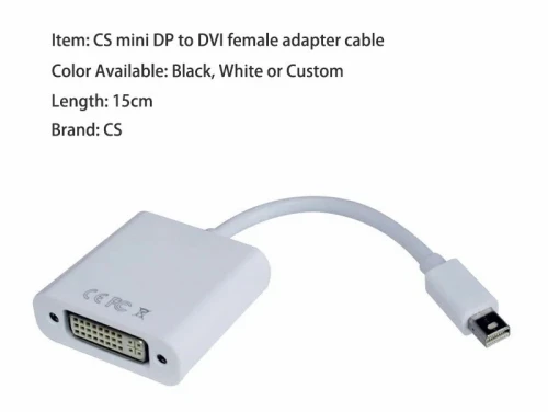 Adaptateur Mini DisplayPort (Mini DP) Male vers DVI-I Dual Link Femelle 15 cm