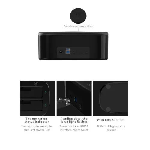 Station d'Accueil Double Disques Durs SATA 2,5" et 3,5" USB 3.0 6228US3 ORICO