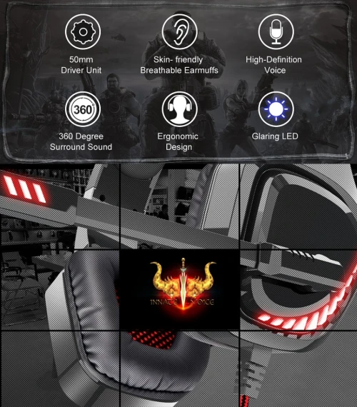 Casque Gaming Stéréo Jack 3.5 mm pour Mobile Gaming / Laptop / PS4 GT97 OVLENG 