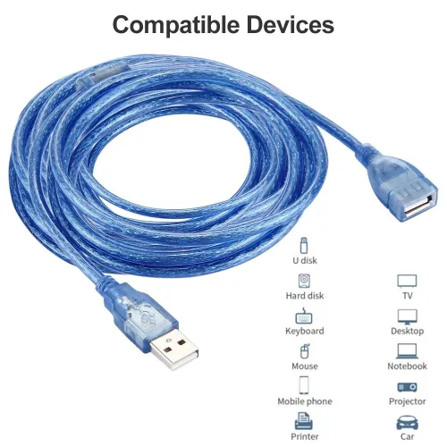 Câble USB Extension USB 2.0 Mâle / Femelle Avec Véritable Anneau Magnétique Blindé
