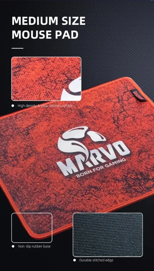 Pack Gaming 4en1 - Clavier Filaire, Souris 7 Boutons, Casque Stéréo avec Micro et Tapis CM416 MARVO
