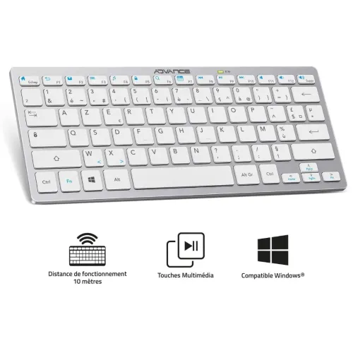 Mini Clavier sans Fil Silencieux SMARTKEYS pour Windows, macOS, Android et iOS CLA-BT210FR Advance