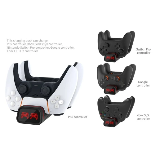 Station de Charge Manette Manette PS5, Xbox Series S/X, Xbox Elite 2, N-S, Google TYX-0613B DOBE 