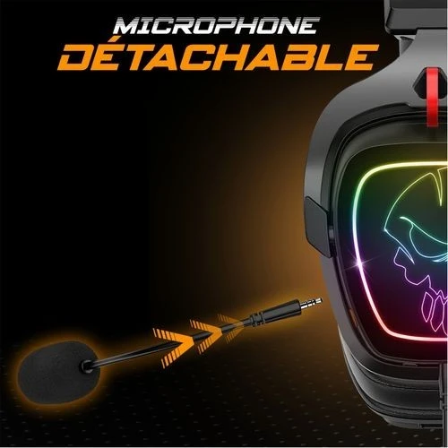 Casque Gamer Pro Sans Fil 7.1 Surround Micro Flexible MultiPlatforme Xpert-H1500