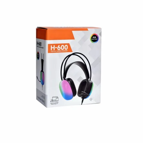 Casque Gaming Professionnel Jack 3.5 mm 7.1 Microphone Flexible Antibruit Rétroéclairage RGB H-600