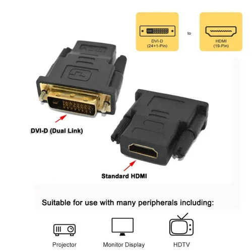 Adaptateur DVI-D Dual Link 24+1(M) Vers HDMI (F) Bidirectionnel
