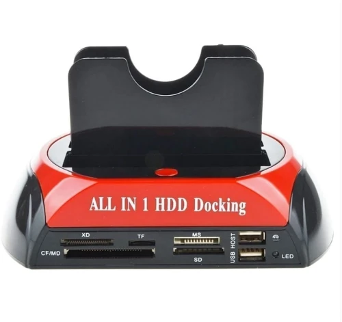 Station d'Accueil Double Disques Durs SATA/IDE 2,5" et 3,5" USB 2.0 & Lecteur Carte Mémoires N: 875