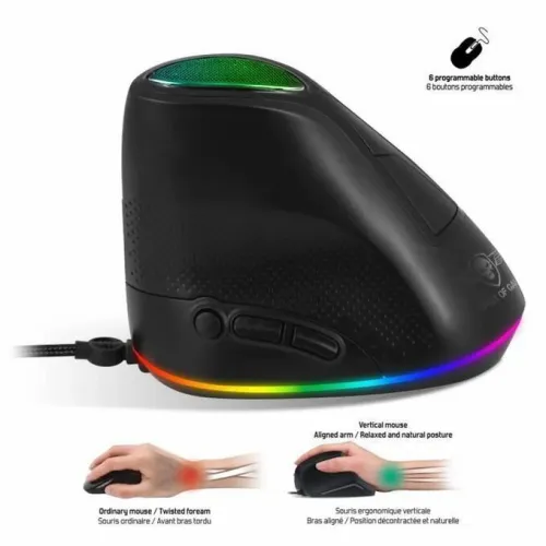 Souris Vertical USB 6 Boutons ProgrammablesJusqu'À 6400 Dpi Gaming LED RGB  Elite M60 S-EM60V SOG