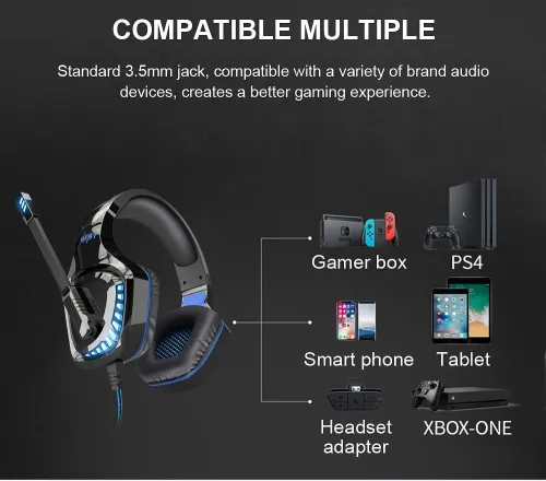 Casque Gaming Stéréo Jack 3.5 mm pour Mobile Gaming / Laptop / PS4 GT97 OVLENG 