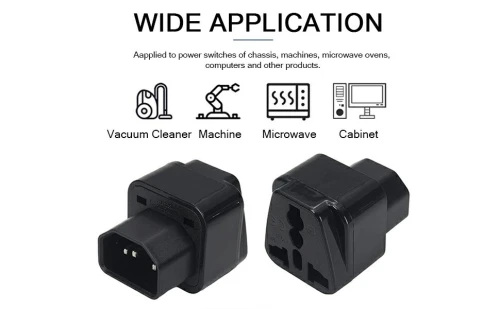 Adaptateur Onduleur IEC 320 C14 Mâle vers Prise de courant universelle Femelle