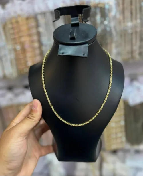 Collier chaîne torsadée Acier inoxydable doré  Qualité premium 