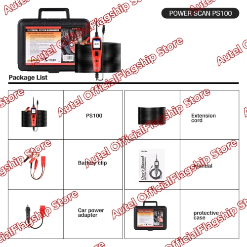 Autel PowerScan PS100 Electrical System Diagnosis Tool Circuit AVOmeter Tester 