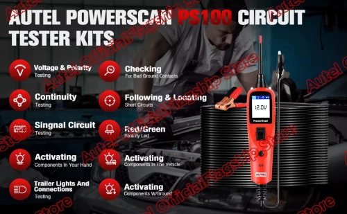 Autel PowerScan PS100 Electrical System Diagnosis Tool Circuit AVOmeter Tester 