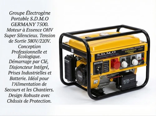 groupe électrogène S.D.M.O GERMANY 7500. Concernant la puissance, le modèle "7500".