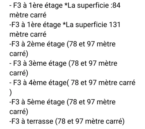 Vente Appartement F3 Oran Oran