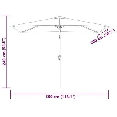 Parasol rectangulaire qualité premium produit d'importation