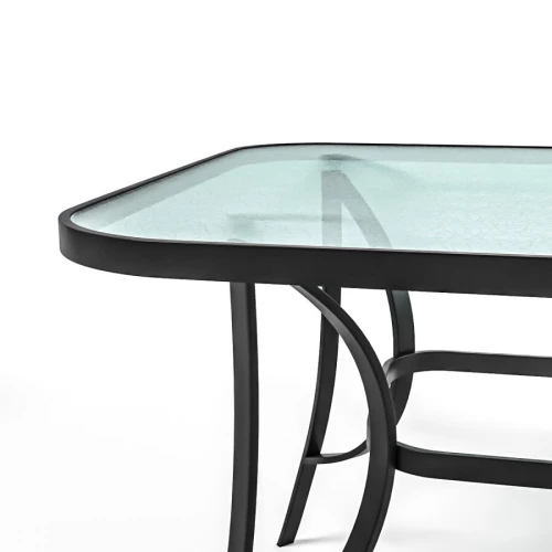 Table de jardin luxueuse avec 6 chaises et parasol