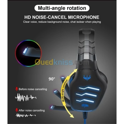 Casque Gaming OVLENG P50 Pc Ps4 RGB 3D Surround Stéréo Jack 3.5 Mm