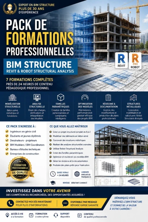 PACK DE FORMATIONS PROFESSIONNELLES, BIM STRUCTURE, REVIT & ROBOT STRUCTURAL ANALYSIS