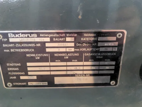 chaudière BUDERUS 45Kw