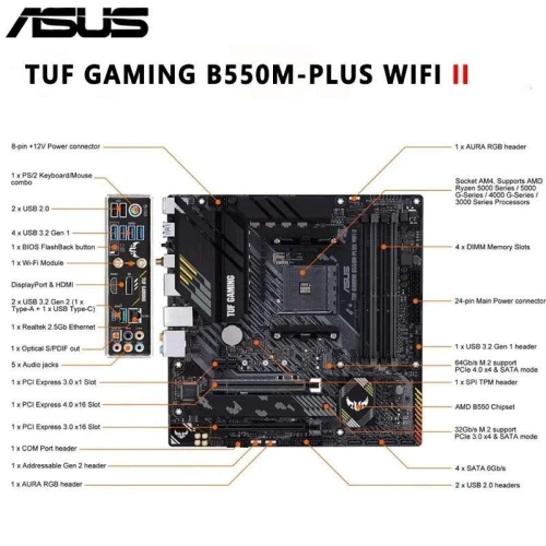 carte mère ASUS TUF Gaming B550M-PLUS WIFI II