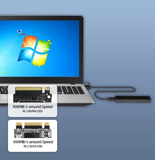 boîtier M2 NVMe 10Gbps à double protocole, boîtier SSD M2 PCIE/ NGFF SATA USB 3.1
