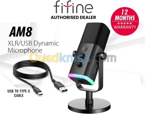 FIFINE Microphone AMPLIGAME AM8 RGB USB/XLR DYNAMIC 