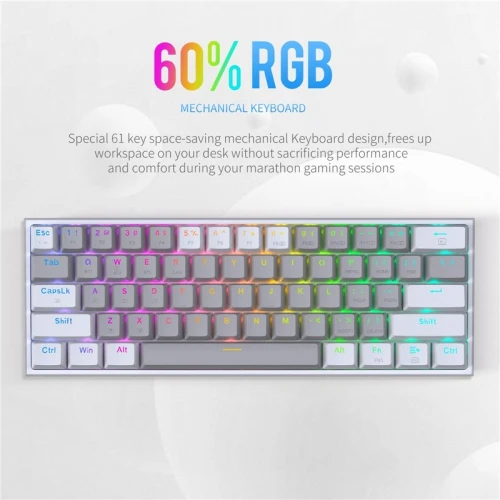 Redragon clavier mécanique gaming sans fil K616 Pro TKL, 5.0 BT/2.4 Ghz 60% Red swittch