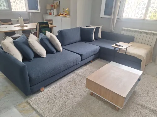 Fauteuil salon en L en tissus