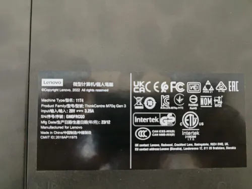 Pc mini Lenovo ThinkCentre M70q Gen 3