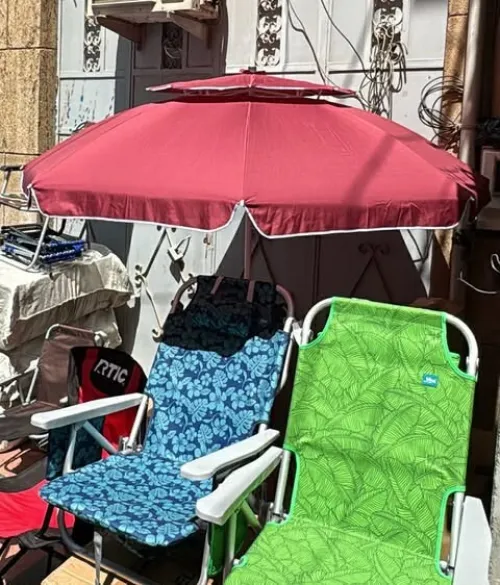 parasol double chapiteau ( gros et detaile)