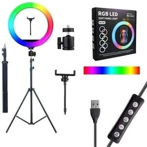 Ring Light RGB LED MJ36 36 cm avec trépied 2,10 M